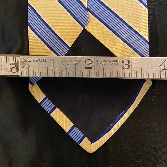 BROOKS BROTHERS Tie (Yellow/Blue, Silk) - Picture 4 of 4